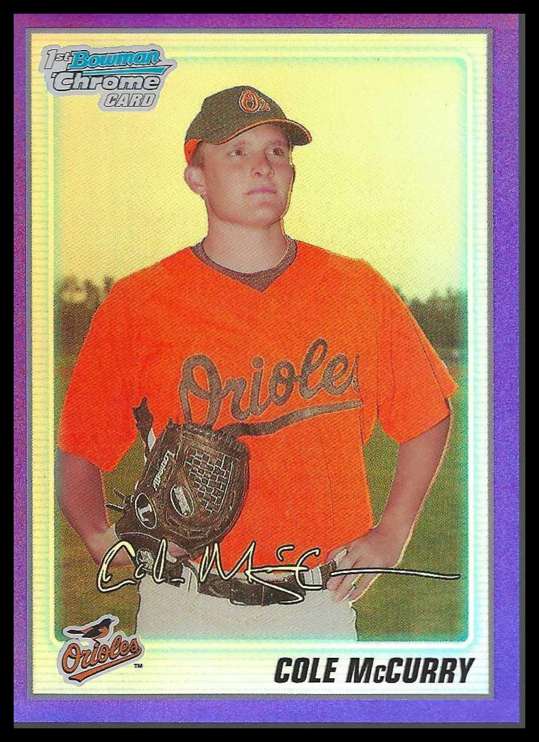 2010 Bowman Chrome Prospects Purple Refractors #BCP3 Cole McCurry #841/999 - Veteran Sports Cards FL