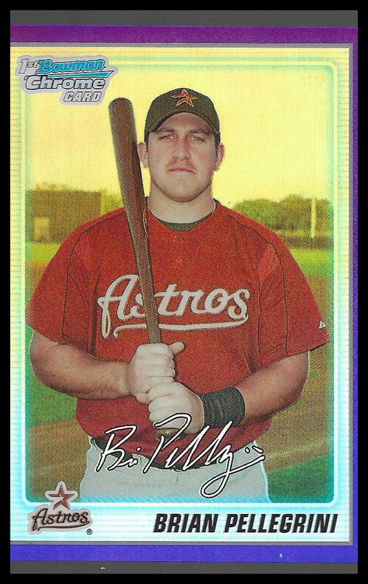 2010 Bowman Chrome Prospects Purple Refractors #BCP65 Brian Pellegrini #580/999 - Veteran Sports Cards FL
