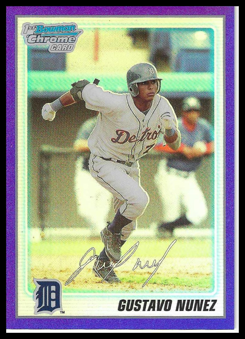 2010 Bowman Chrome Prospects Purple Refractors #BCP33 Gustavo Nunez #721/999 - Veteran Sports Cards FL