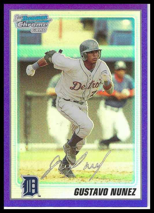 2010 Bowman Chrome Prospects Purple Refractors #BCP33 Gustavo Nunez #721/999 - Veteran Sports Cards FL