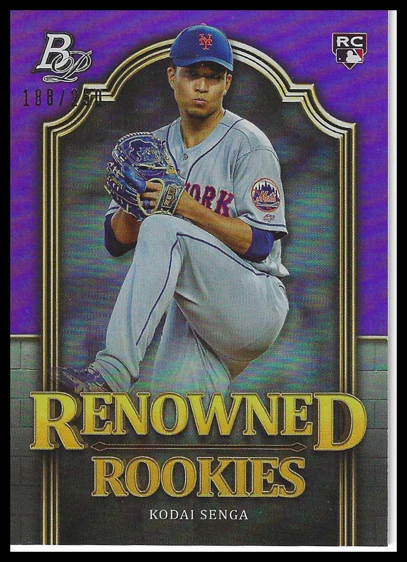 2023 Bowman Platinum Renowned Rookies Purple #RR-18 Kodai Senga - Veteran Sports Cards FL