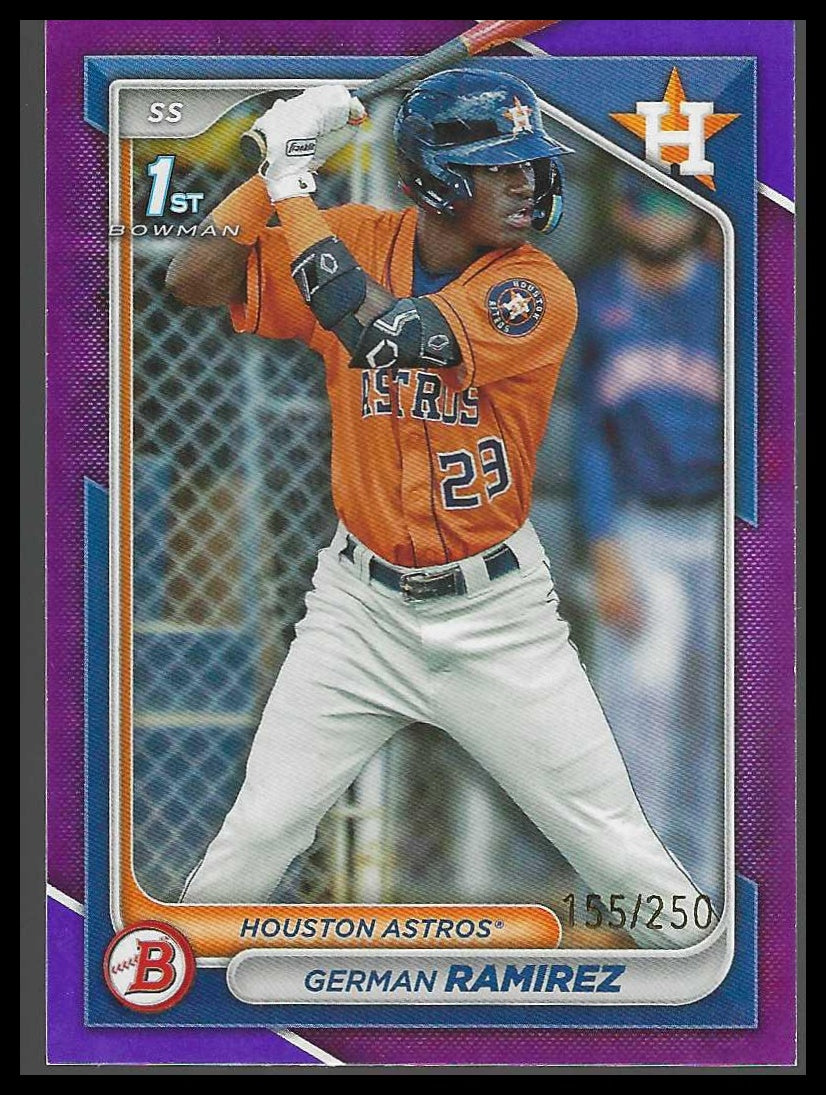 2024 Bowman Chrome Prospects Purple Refractors #BCP-93 German Ramirez #155/250 - Veteran Sports Cards FL