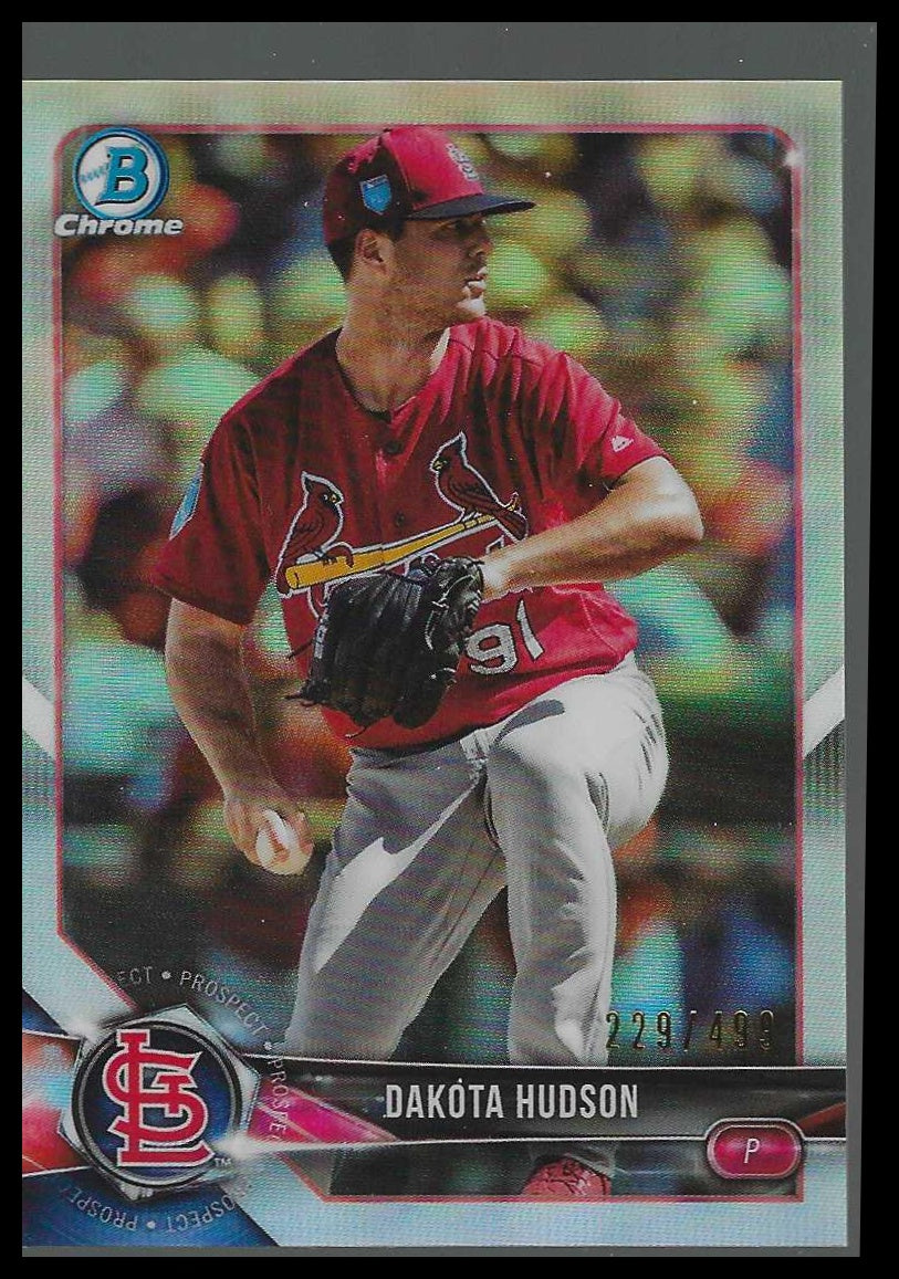 2018 Bowman Chrome Prospects Refractor #BCP176 Dakota Hudson #229/499 - Veteran Sports Cards FL