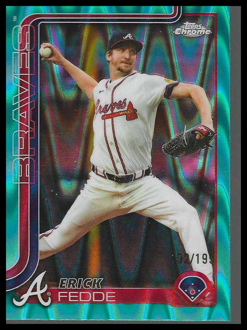 2025 Topps Chrome Update Aqua RayWave Refractor #USC89 Erick Fedde #102/199 - Veteran Sports Cards FL