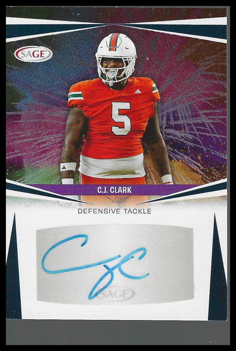 2025 SAGE HIT Autographs Blue (Low Series) #A-CJC C.J. Clark - Veteran Sports Cards FL