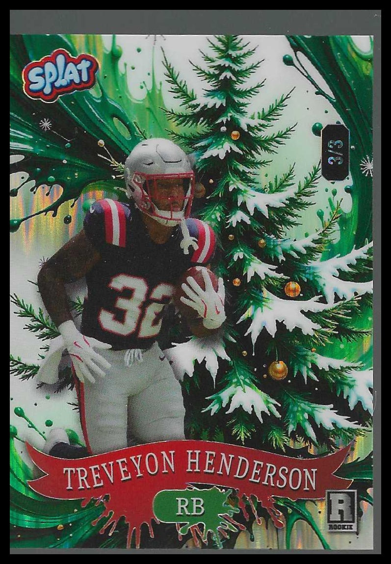 2025 Wild Card Splat #3/3 Holiday Green Shock #SCFCTc3-TH Treveyon Henderson - Veteran Sports Cards FL
