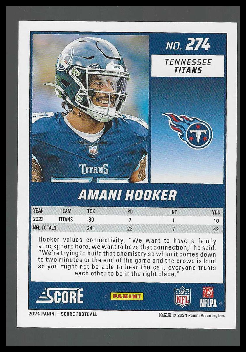 2024 Score Lava #274 Amani Hooker #272/630 - Veteran Sports Cards FL