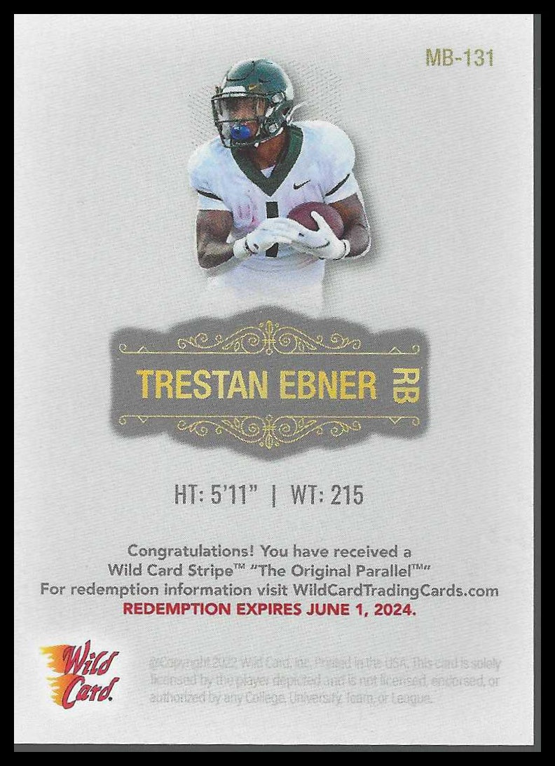 2022 Wild Card Matte White -Blue #96/200 #MB-121 Trestan Ebner - Veteran Sports Cards FL