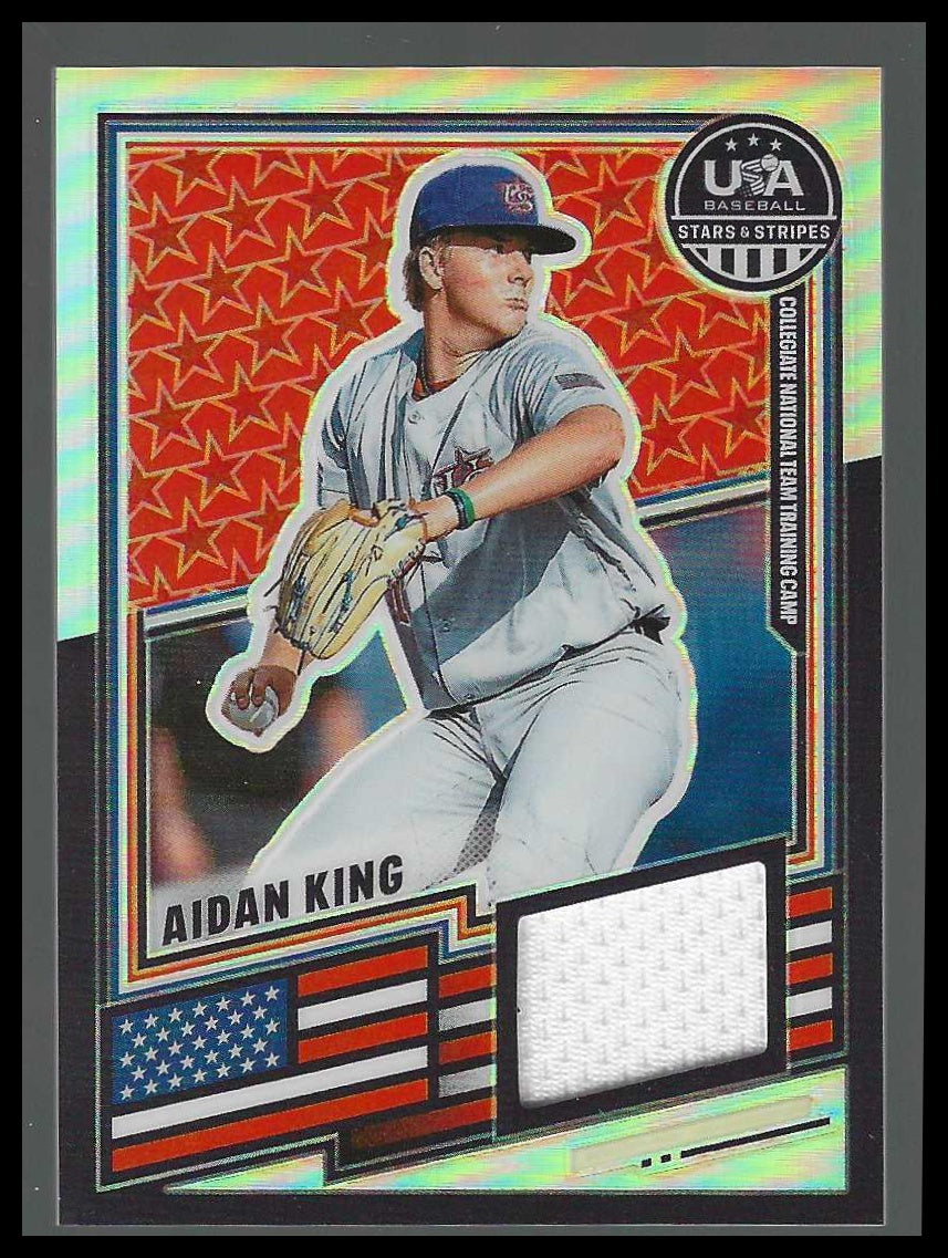 Aidan King 2026 Panini Prizm USA Stars & Stripes Silver Relic #USA-AK GAME WORN - Veteran Sports Cards FL