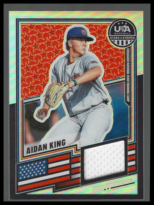 Aidan King 2026 Panini Prizm USA Stars & Stripes Silver Relic #USA-AK GAME WORN - Veteran Sports Cards FL