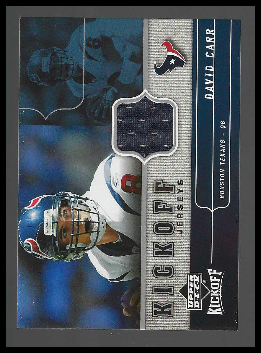 2005 Upper Deck Kickoff Game Jerseys #KJ-DA David Carr Game Worn - Veteran Sports Cards FL