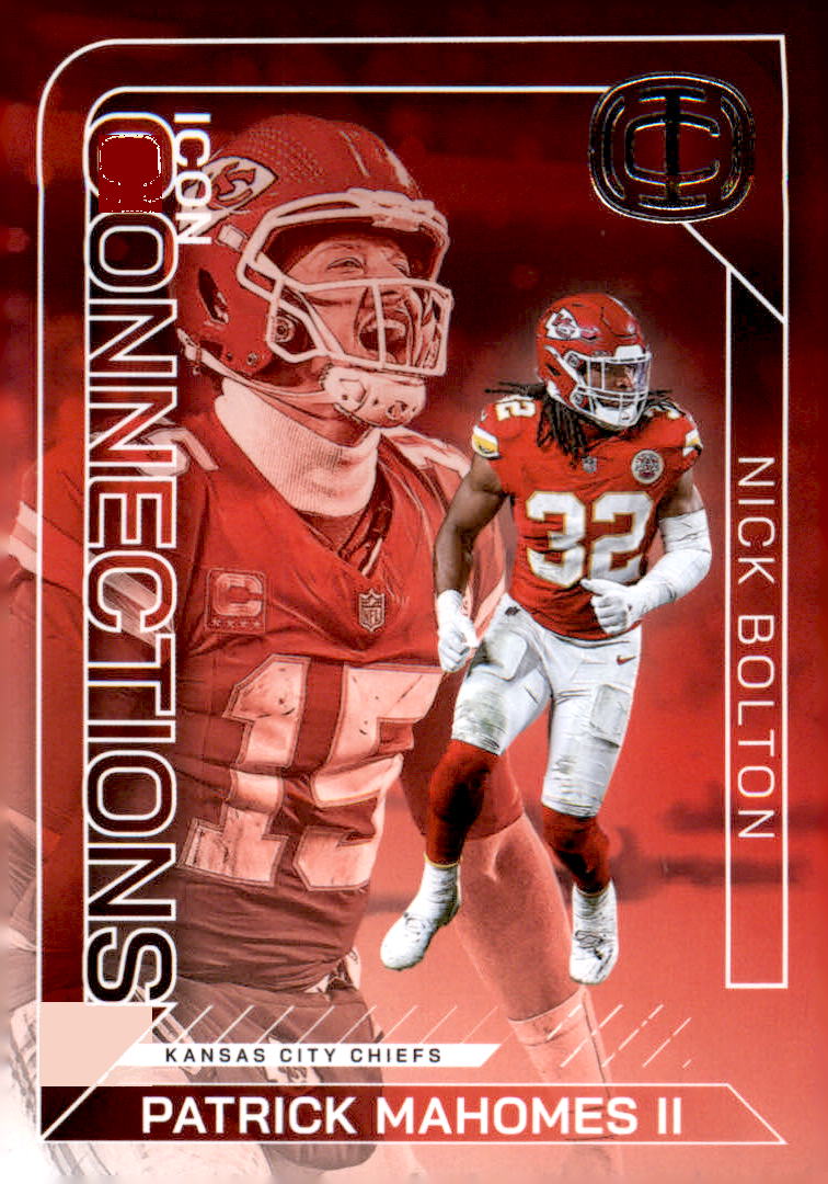 2025 Panini Mahomes Icon Collection  Icon #IC23 Patrick Mahomes II  Nick Bolton - Veteran Sports Cards FL