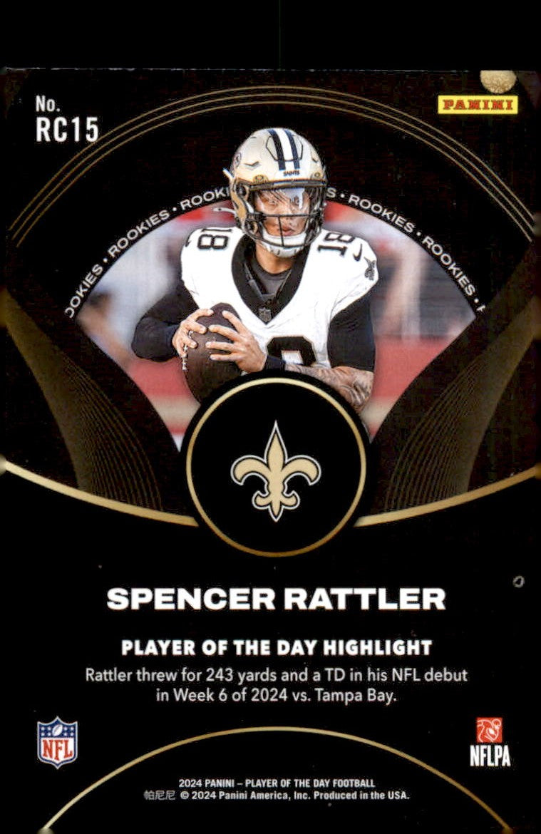 2024 Panini Player of the Day Rookies #RC15 Spencer Rattler - Veteran Sports Cards FL