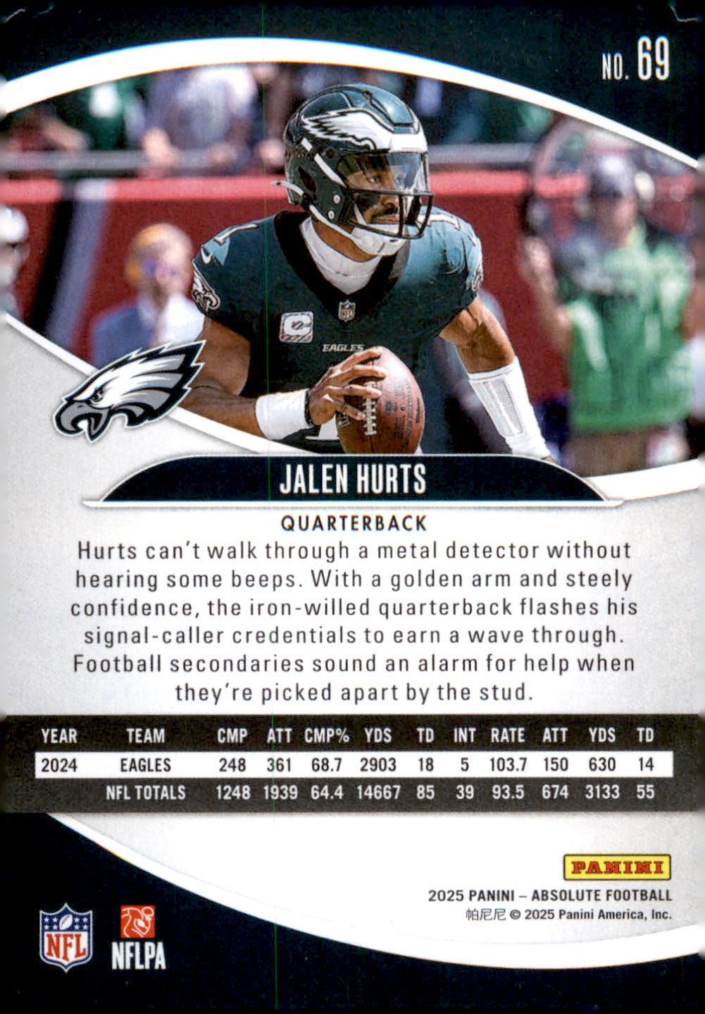 2025 Panini Absolute Retail #69 Jalen Hurts - Veteran Sports Cards FL