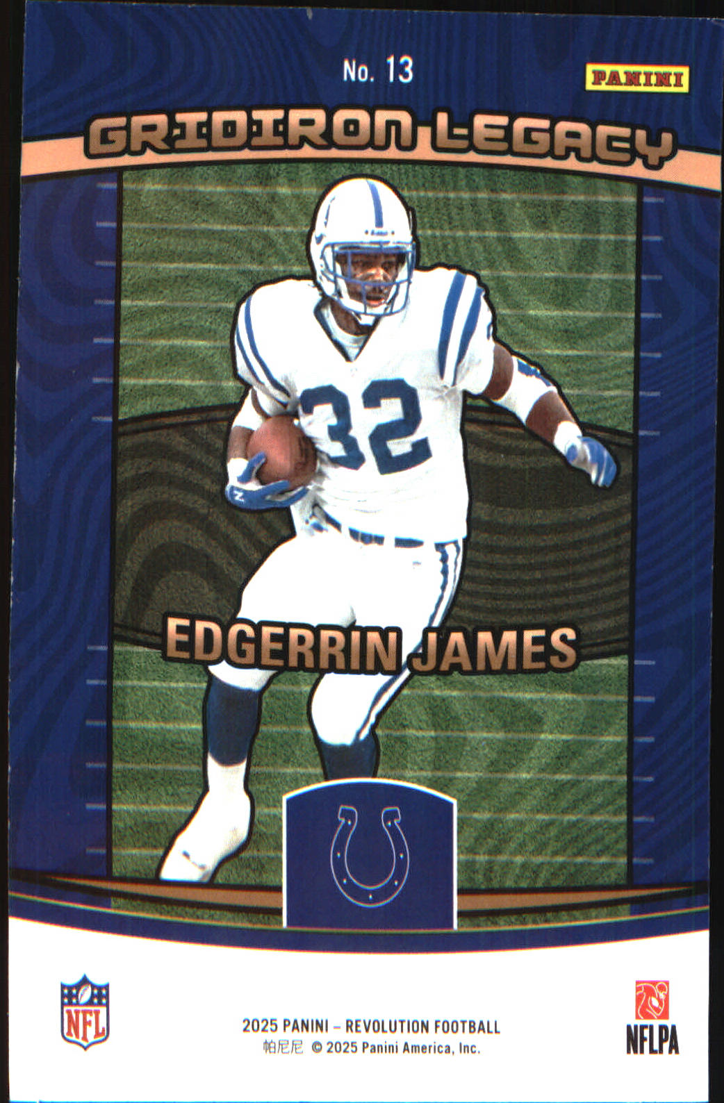 2025 Panini Revolution Gridiron Legacy #13 Edgerrin James - Veteran Sports Cards FL