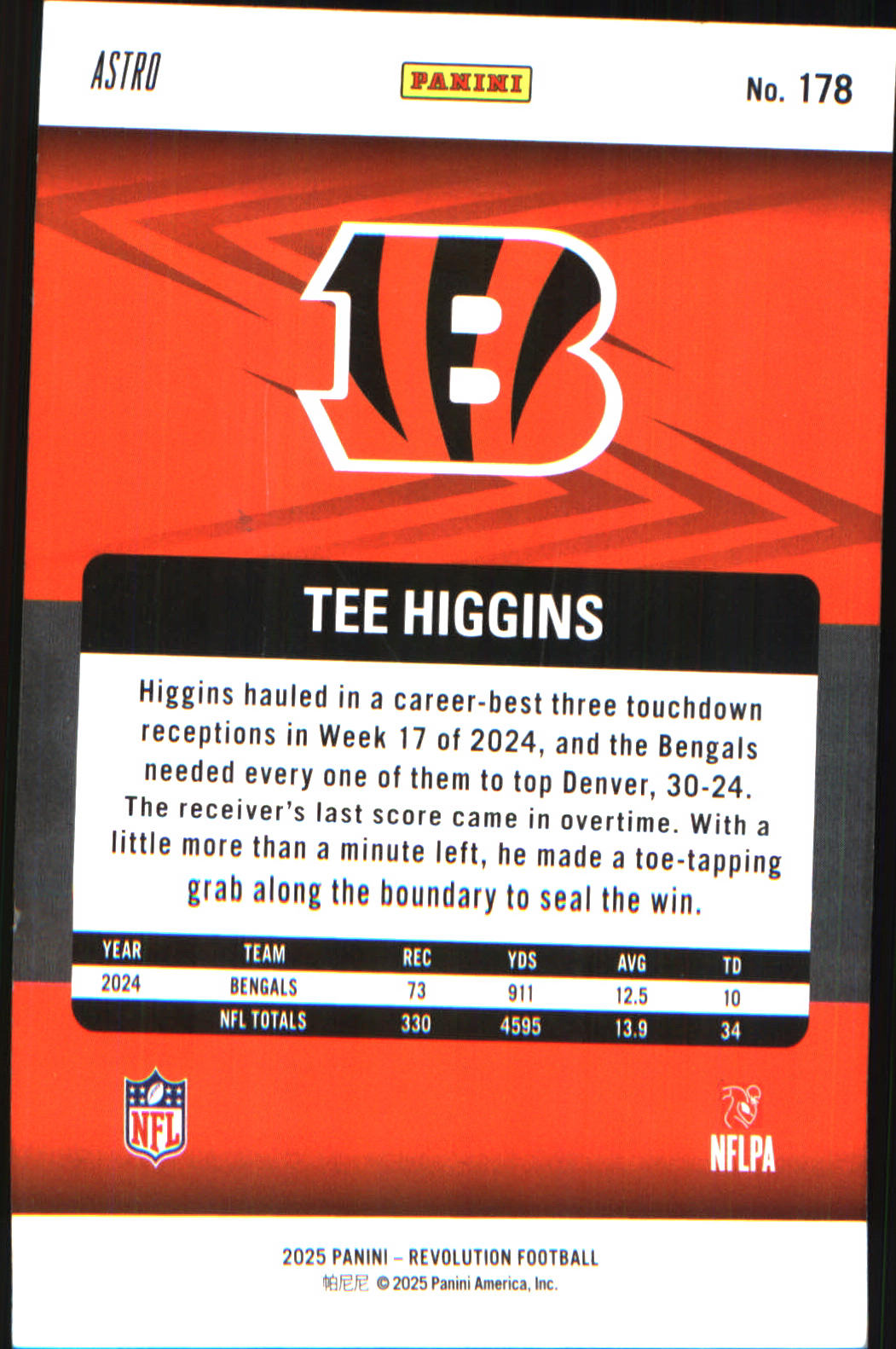2025 Panini Revolution #178 Tee Higgins - Veteran Sports Cards FL