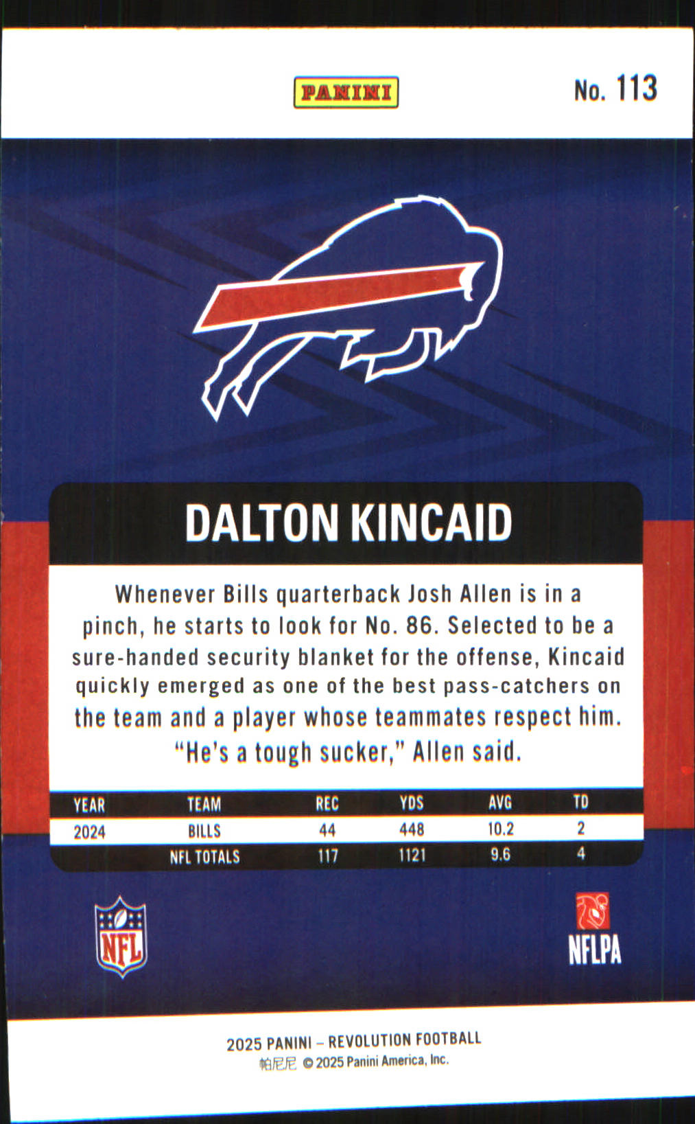 2025 Panini Revolution #113 Dalton Kincaid - Veteran Sports Cards FL