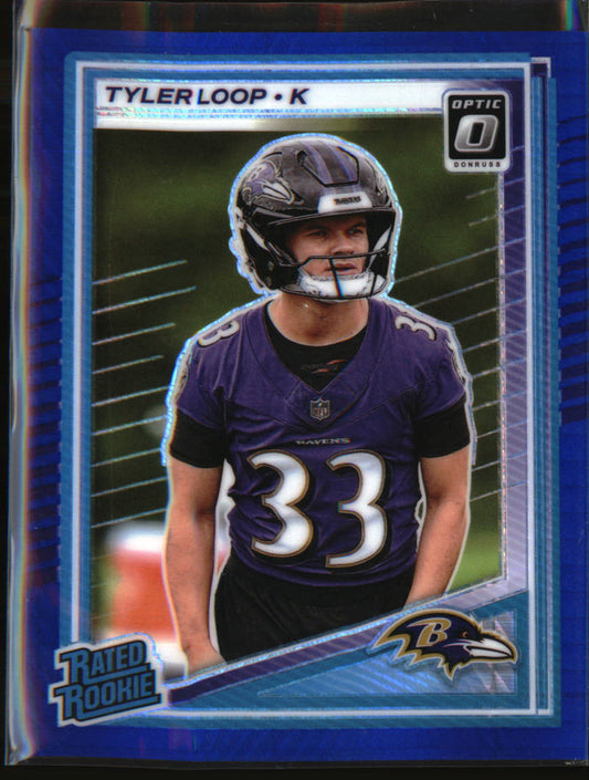2025 Donruss Optic Blue Hyper #227 Tyler Loop Rookie RC - Veteran Sports Cards FL