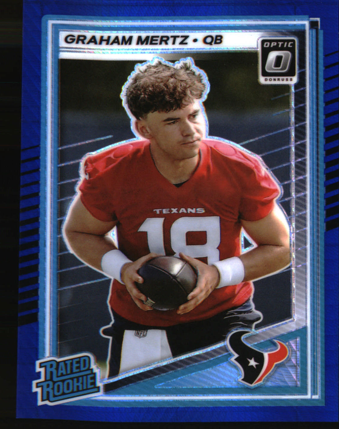 2025 Donruss Optic Blue Hyper #259 Graham Mertz Rookie RC - Veteran Sports Cards FL