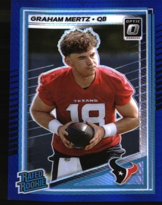 2025 Donruss Optic Blue Hyper #259 Graham Mertz Rookie RC - Veteran Sports Cards FL