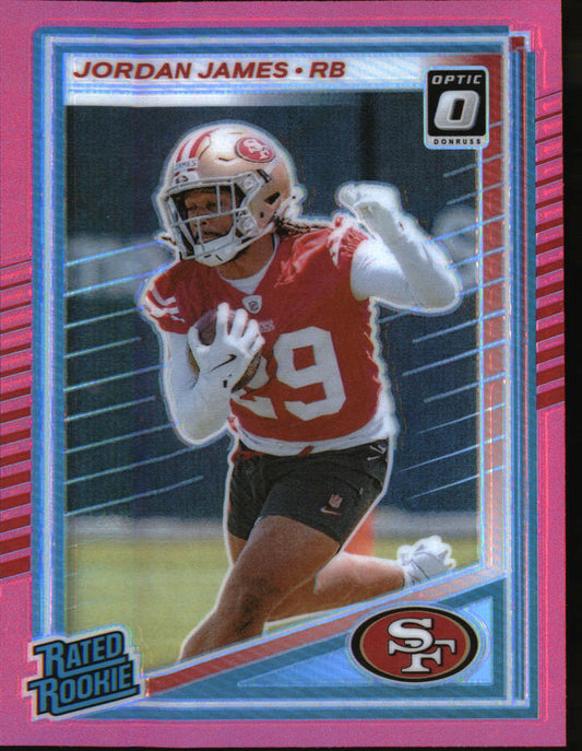 2025 Donruss Optic Rated Rookies Preview Pink #374 Jordan James Rookie RC - Veteran Sports Cards FL