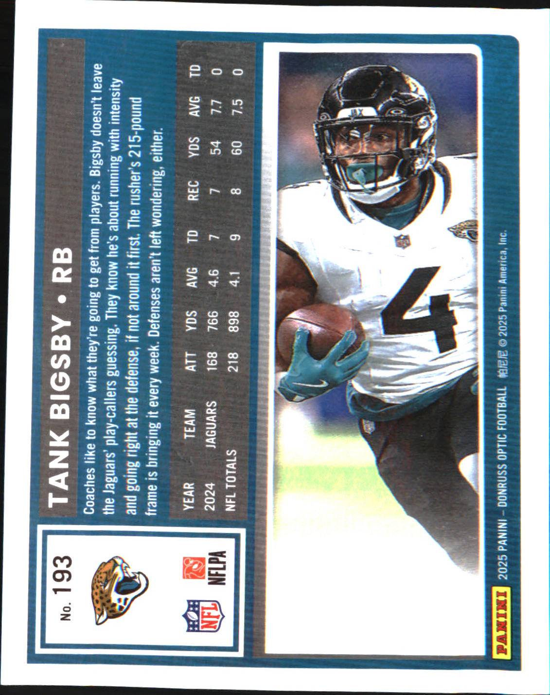 2025 Donruss Optic #193 Tank Bigsby - Veteran Sports Cards FL