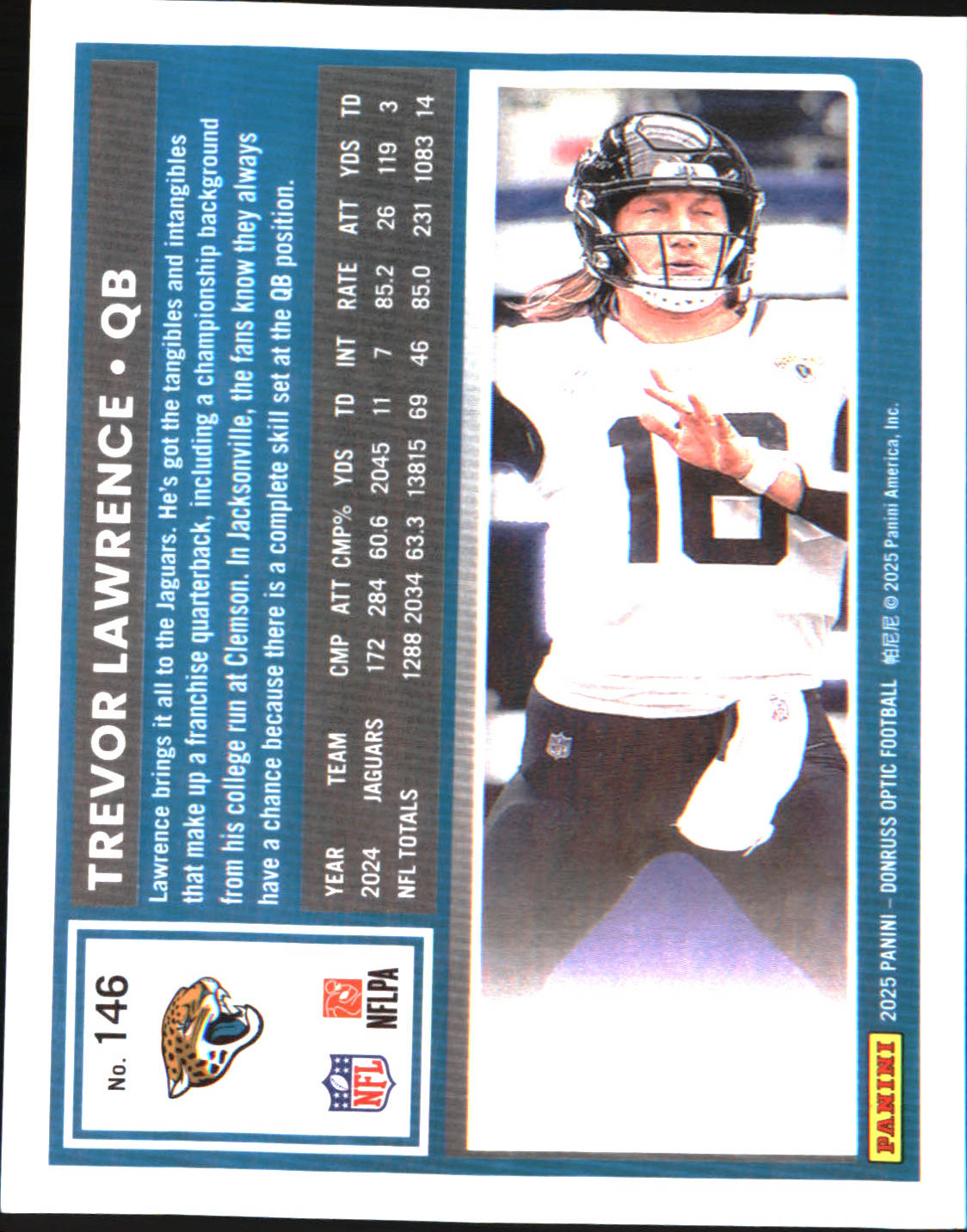 2025 Donruss Optic #146 Trevor Lawrence - Veteran Sports Cards FL
