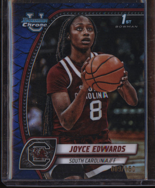 2024-25 Bowman Chrome Blue Reptilian Refractor #36 Joyce Edwards #/150 - Veteran Sports Cards FL