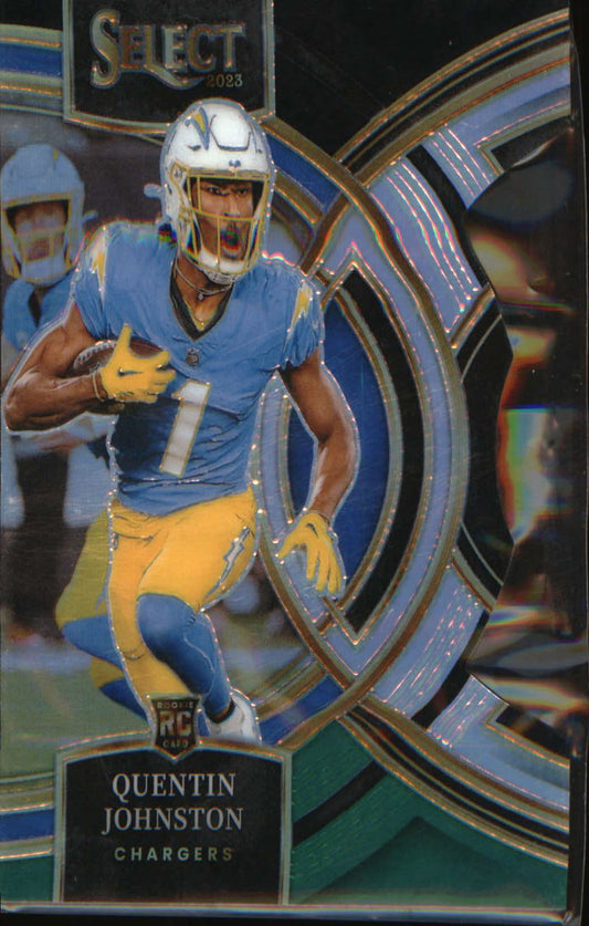 2023 Panini Select Black and Green Prizms Die Cuts 196 Quentin Johnston Premier - Veteran Sports Cards FL