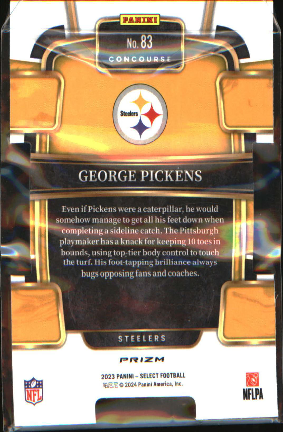 2023 Panini Select Black and Green Prizms Die Cuts #83 George Pickens Concourse - Veteran Sports Cards FL