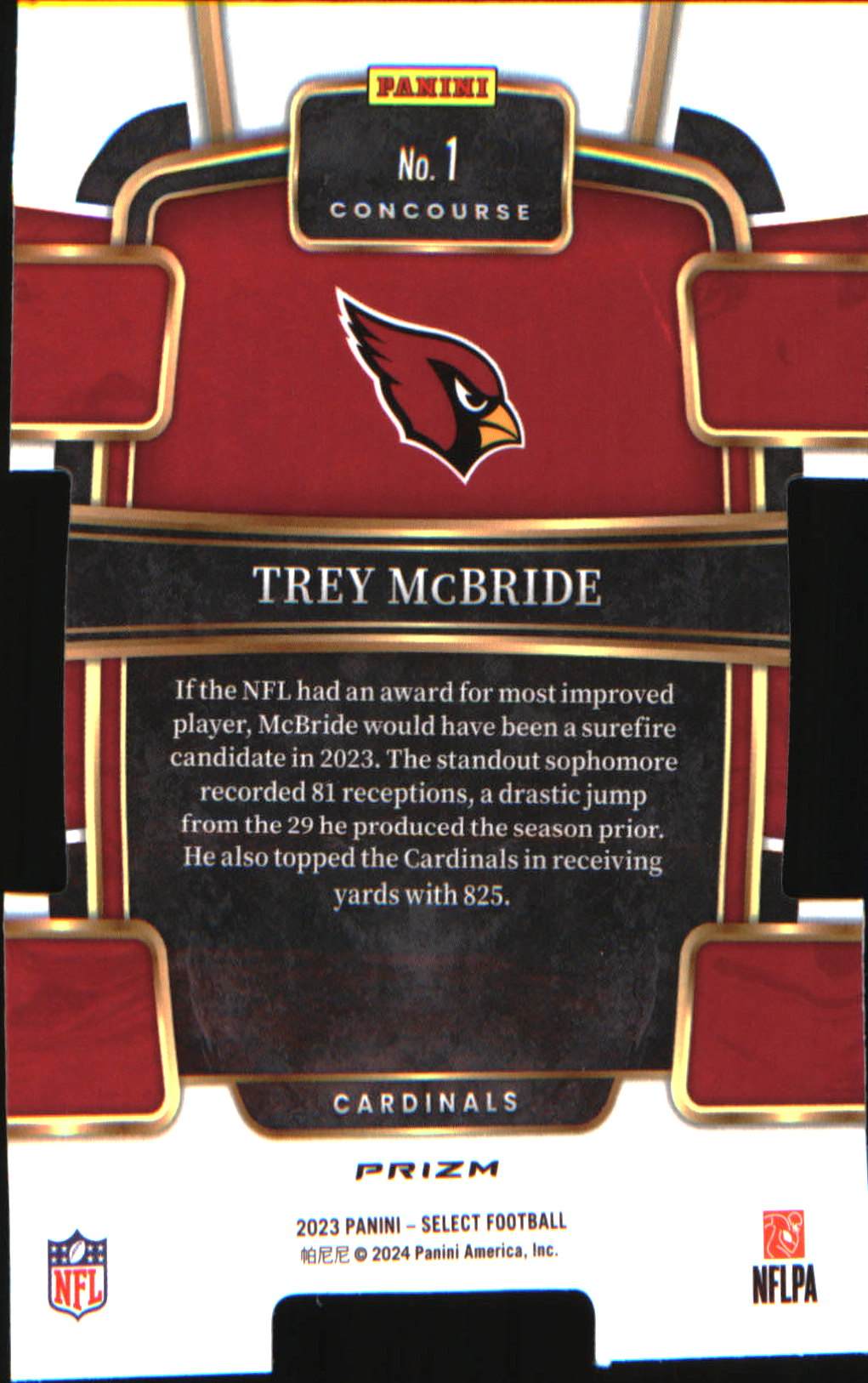 2023 Panini Select Black and Green Prizms Die Cuts #1 Trey McBride - Veteran Sports Cards FL