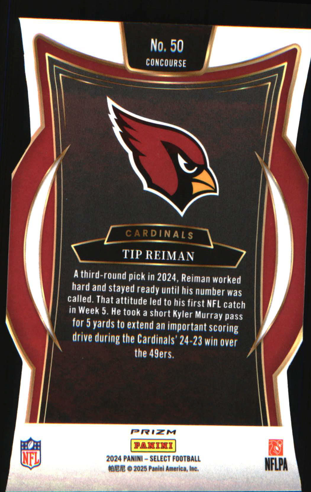 2024 Panini Select Silver Prizm Die Cut #50 Tip Reiman Rookie RC - Veteran Sports Cards FL