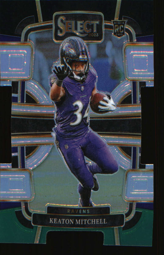 2023 Panini Select Black and Green Prizms Die Cuts #10 Keaton Mitchell Rookie RC - Veteran Sports Cards FL