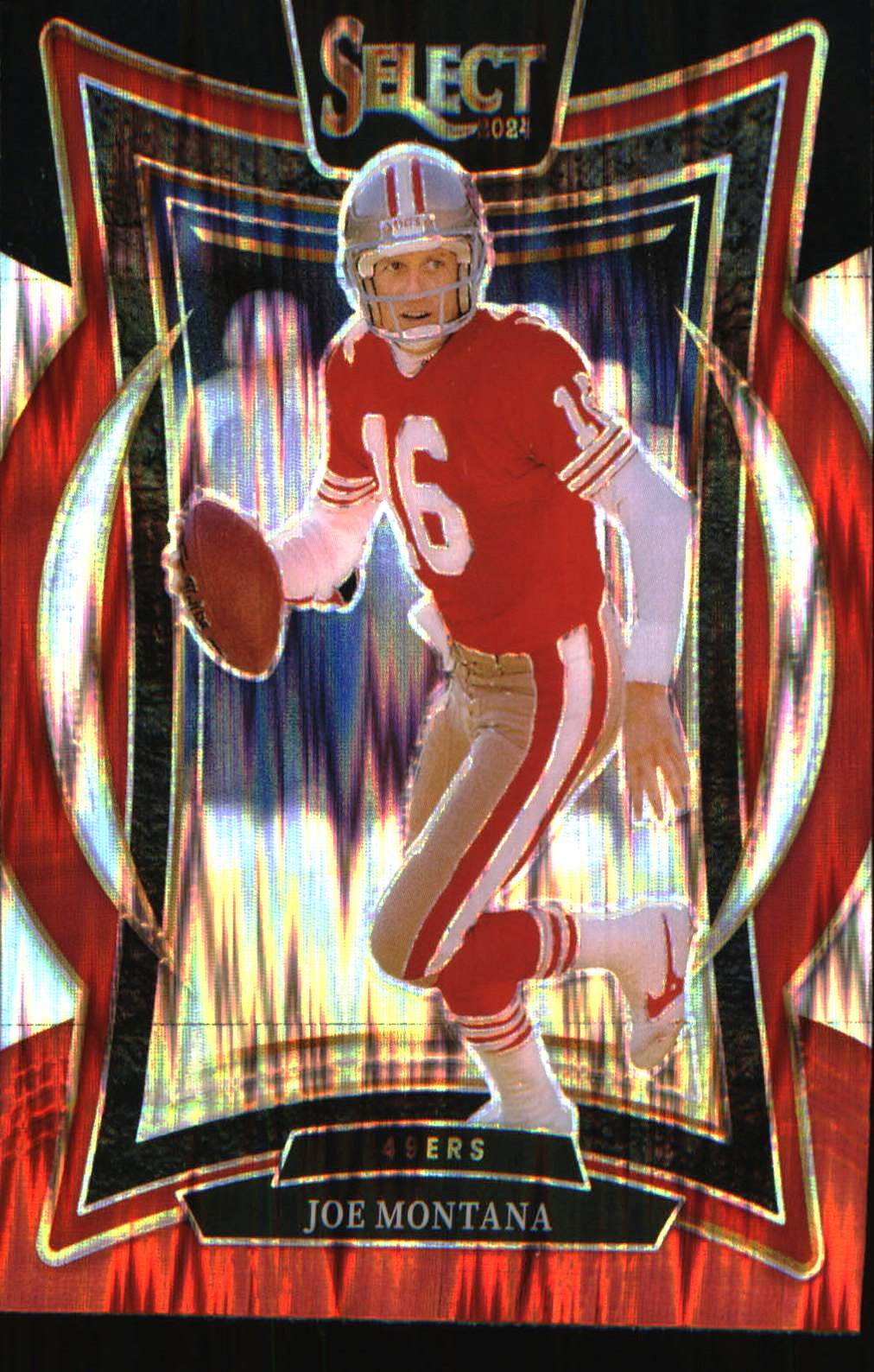 2024 Panini Select Black & Red Prizm Shock #70 Joe Montana - Veteran Sports Cards FL