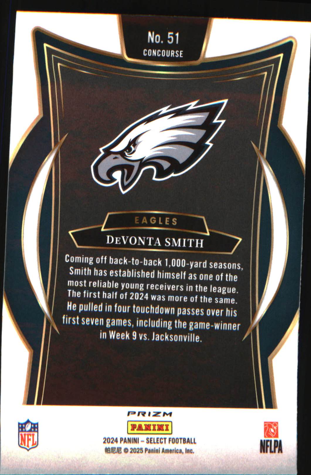 2024 Panini Select Black & Red Prizm Shock #51 DeVonta Smith - Veteran Sports Cards FL