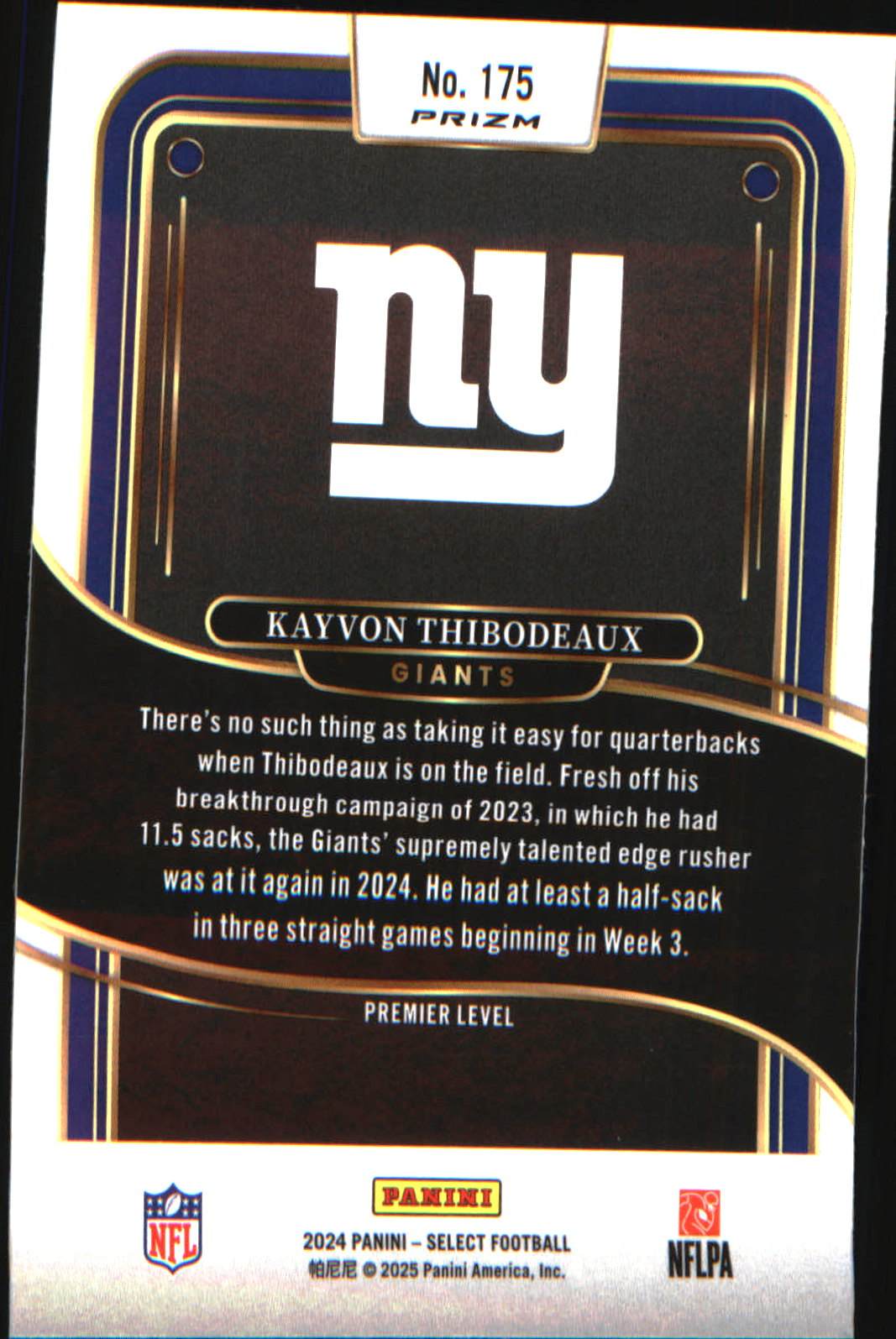 2024 Panini Select Red & Yellow Prizm Shock #175 Kayvon Thibodeaux - Veteran Sports Cards FL