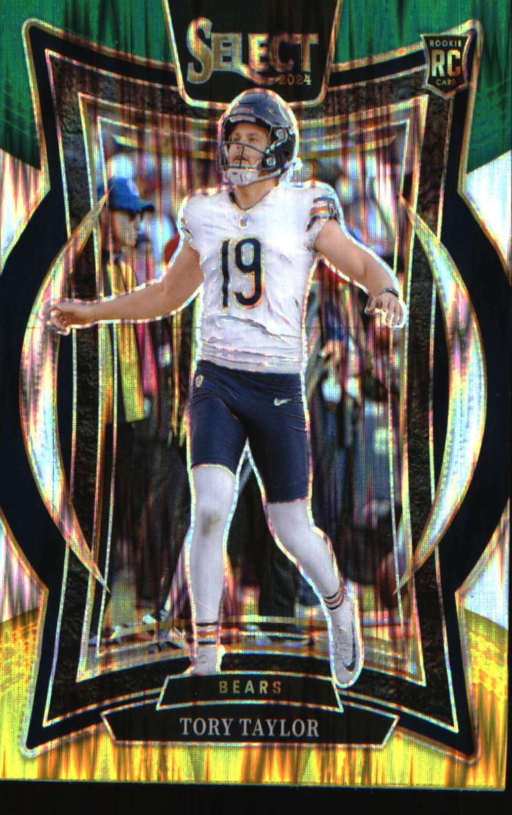 2024 Panini Select Green & Yellow Prizm Shock #1 Tory Taylor Rookie RC - Veteran Sports Cards FL