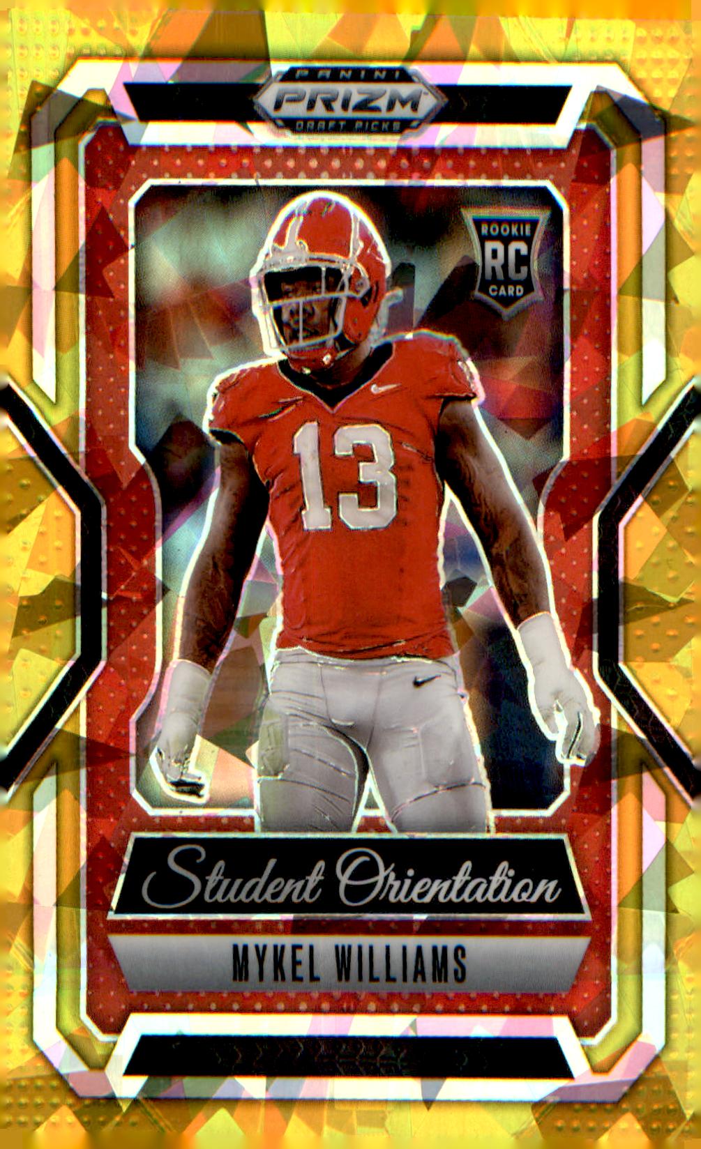 2025 Panini Prizm Draft Picks Student Orientation Gold Ice #24 Mykel Williams - Veteran Sports Cards FL