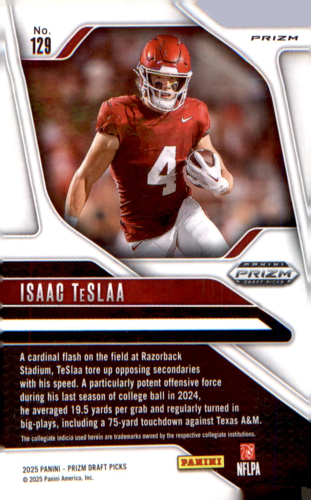 2025 Panini Prizm Draft Picks Prizms Gold Ice #129 Isaac TeSlaa - Veteran Sports Cards FL