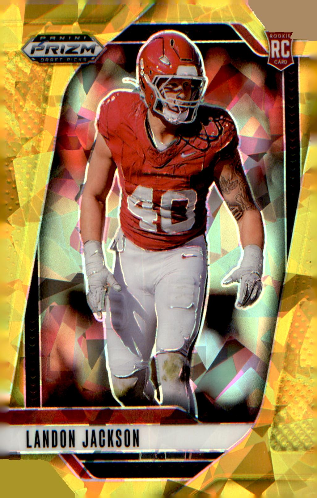 2025 Panini Prizm Draft Picks Prizms Gold Ice #10 Landon Jackson - Veteran Sports Cards FL