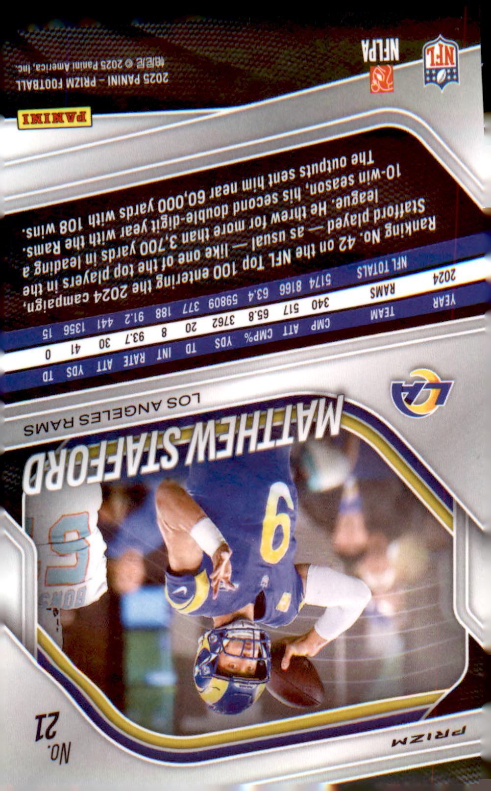 2025 Panini Prizm Green Wave #21 Matthew Stafford - Veteran Sports Cards FL