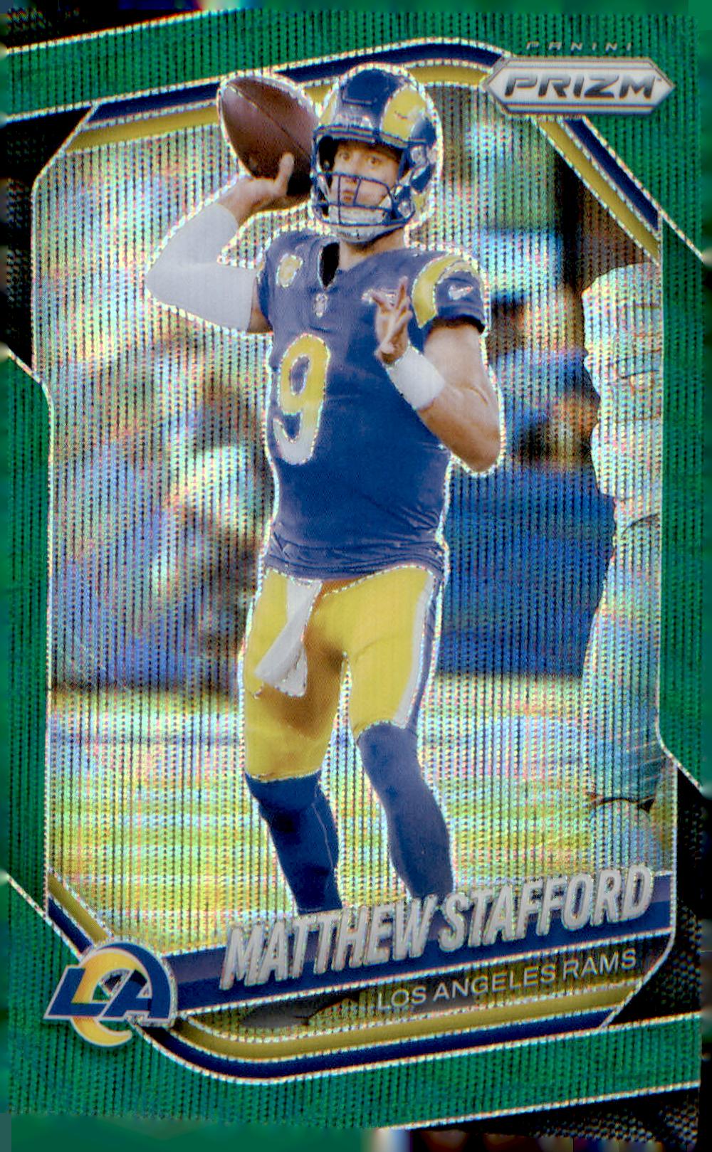 2025 Panini Prizm Green Wave #21 Matthew Stafford - Veteran Sports Cards FL