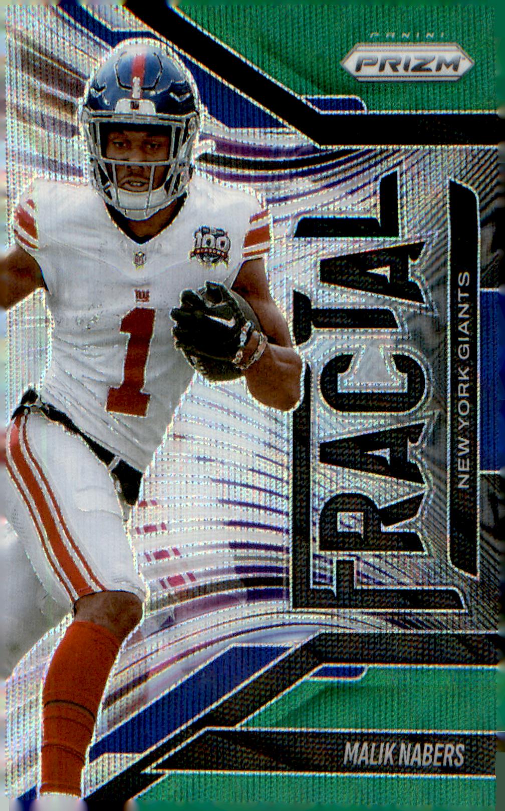 2025 Panini Prizm Fractal Green Wave #3 Malik Nabers - Veteran Sports Cards FL