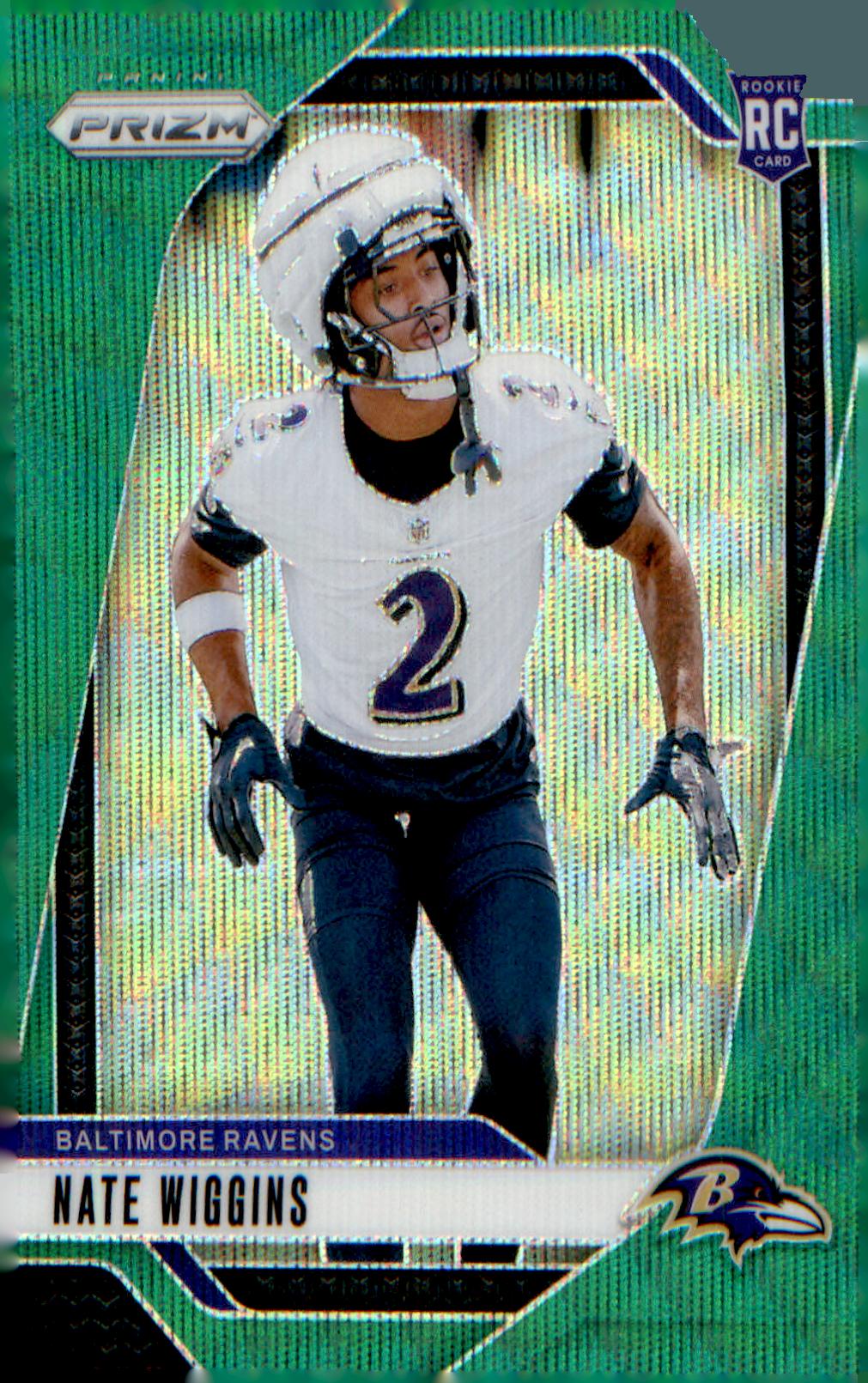2024 Panini Prizm Green Wave #380 Nate Wiggins Rookie RC - Veteran Sports Cards FL