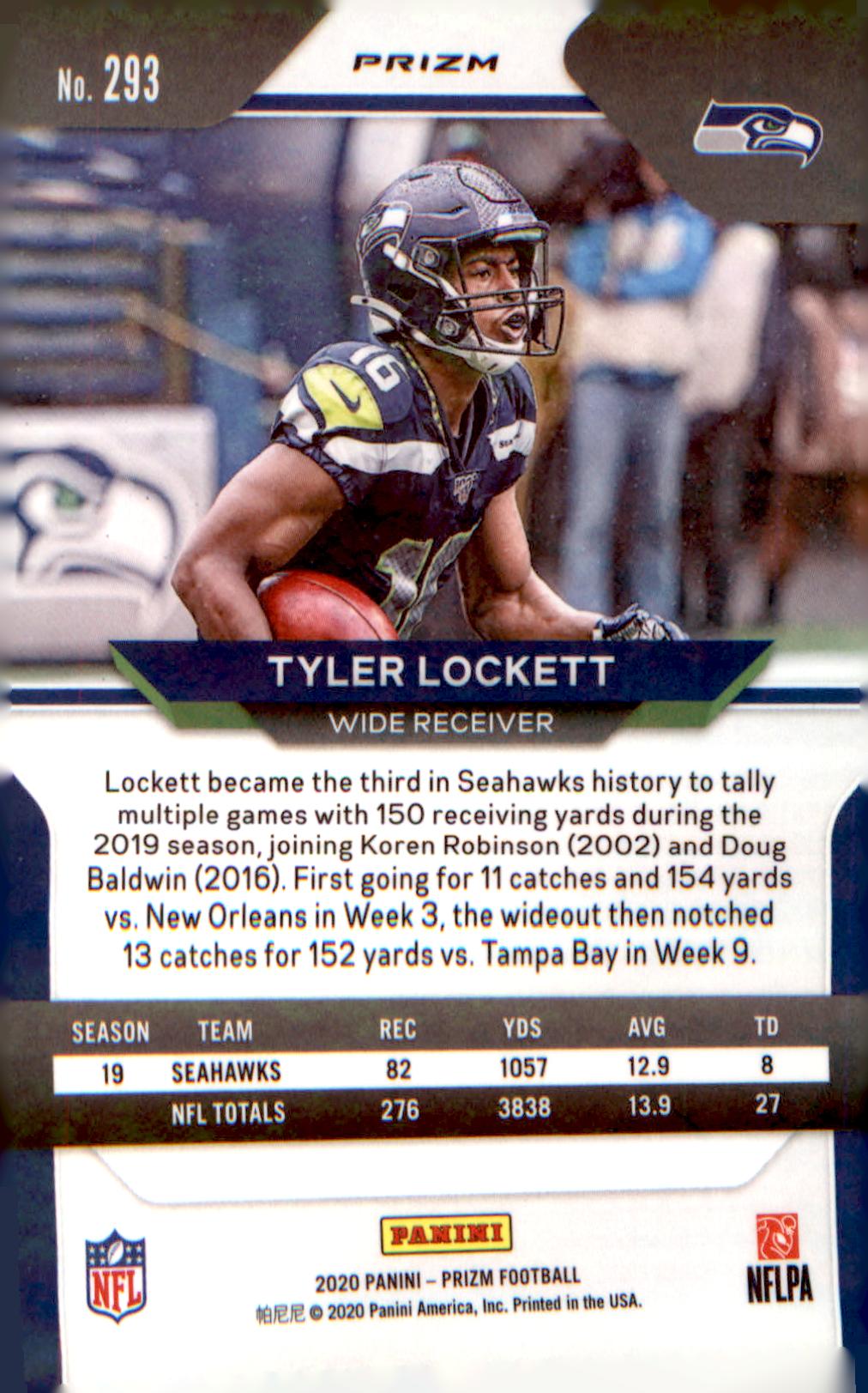 2020 Panini Prizm Prizm Red White and Blue #293 Tyler Lockett - Veteran Sports Cards FL