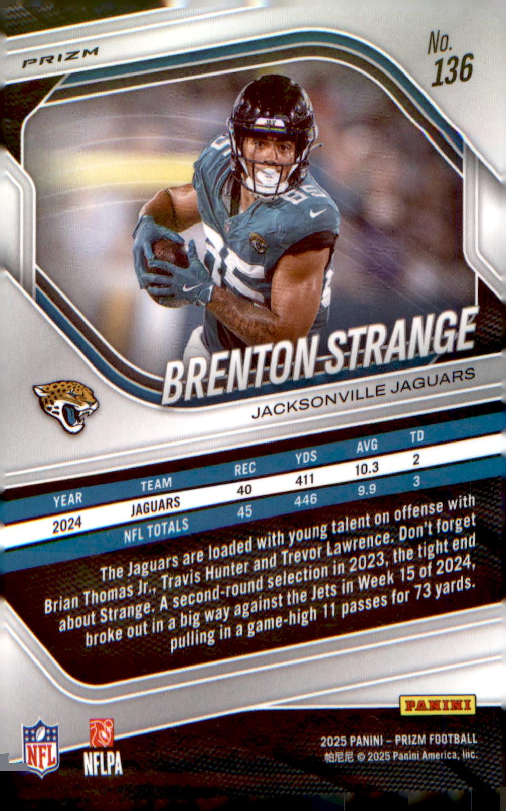 2025 Panini Prizm Silver #136 Brenton Strange - Veteran Sports Cards FL