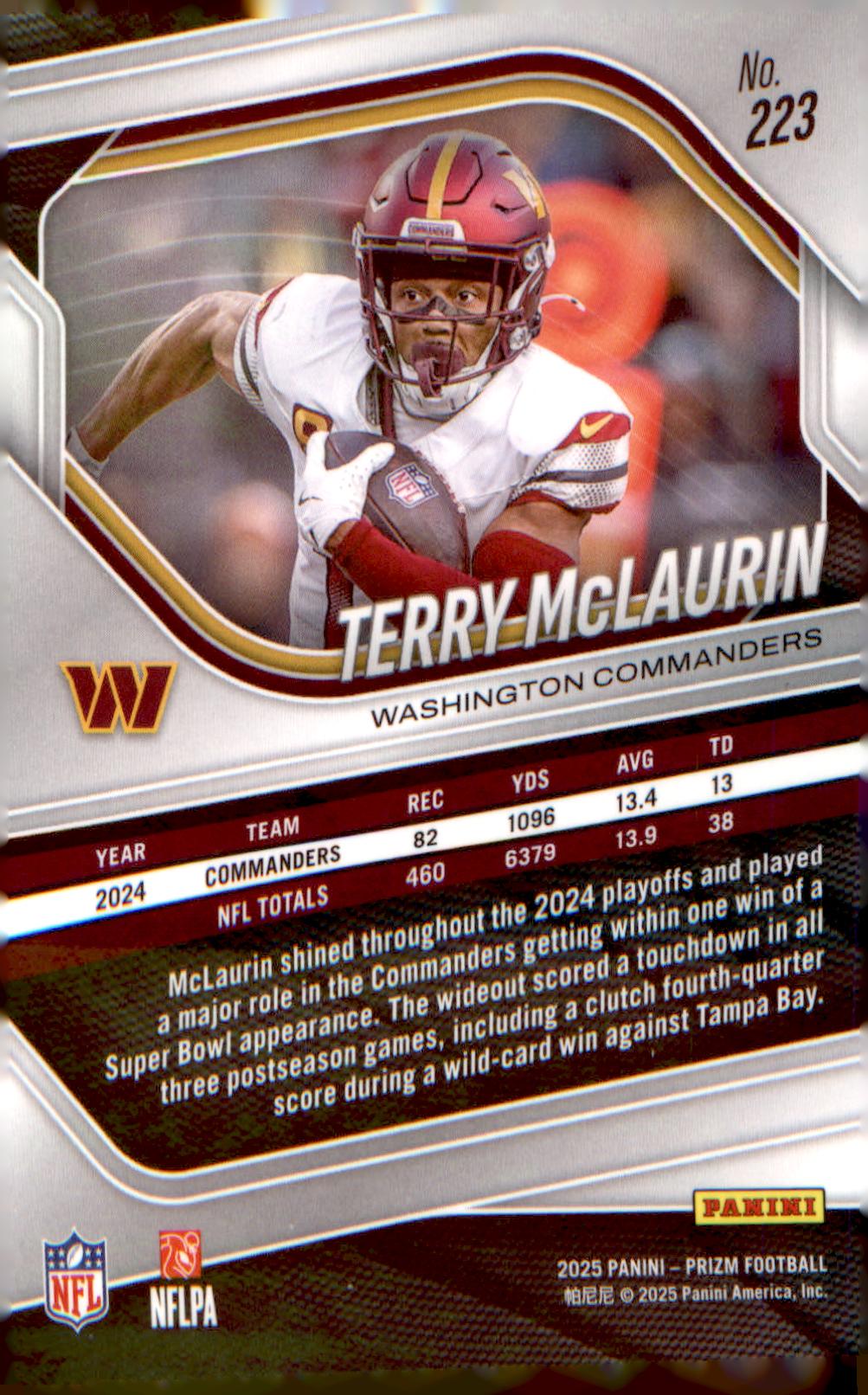 2025 Panini Prizm #223 Terry McLaurin - Veteran Sports Cards FL