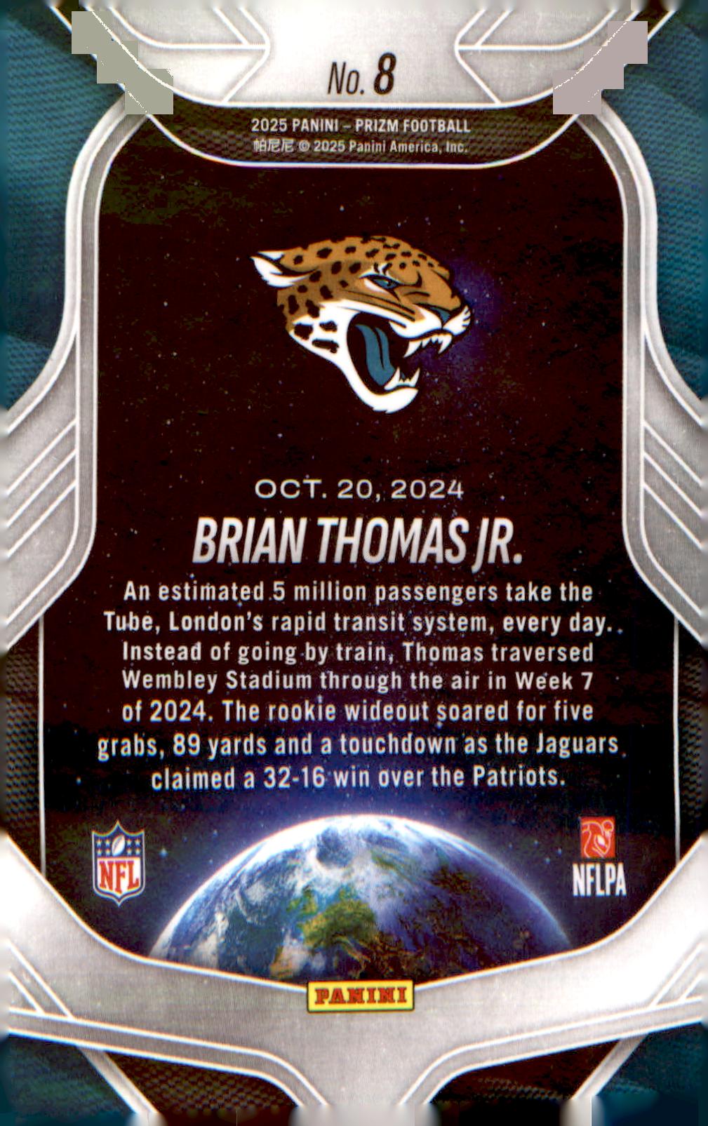 2025 Panini Prizm Global Reach #8 Brian Thomas Jr. - Veteran Sports Cards FL
