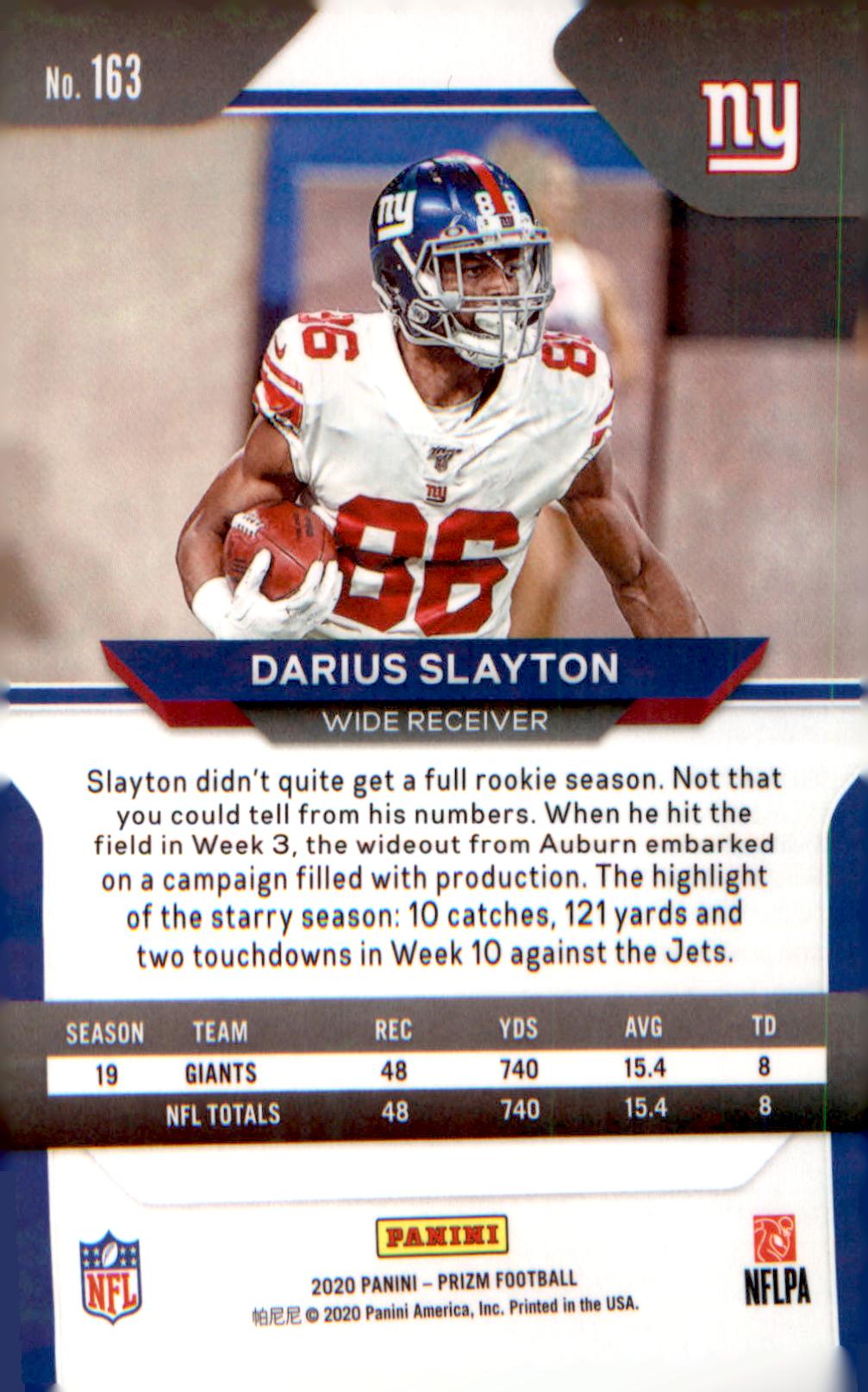 2020 Panini Prizm #163 Darius Slayton - Veteran Sports Cards FL