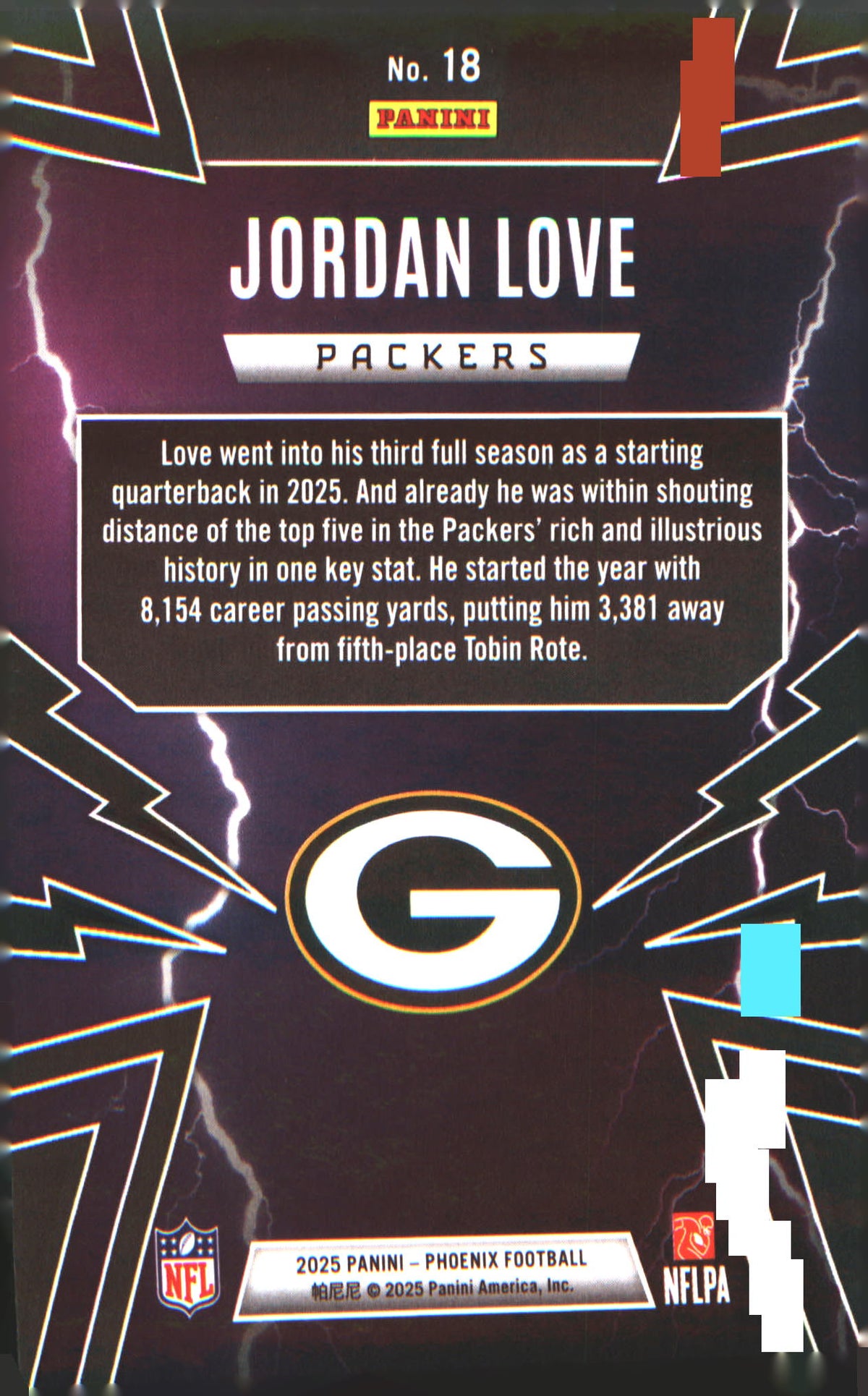 2025 Panini Phoenix Thunderbirds #18 Jordan Love - Veteran Sports Cards FL